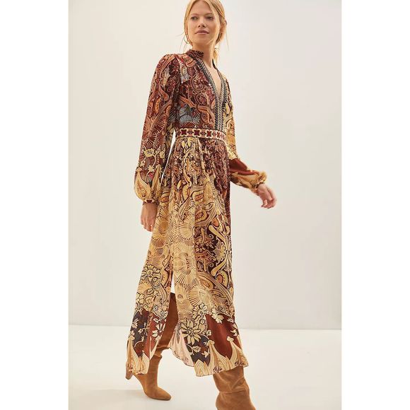 New Anthropologie x Bhanuni by Jyoti Floral Maxi Dress sz 2 - Picture 1 of 7